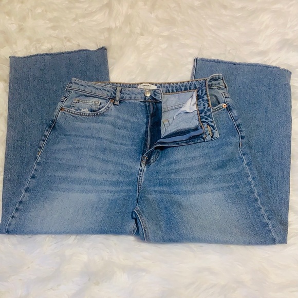 Denim Cut-Off Wide leg Pants - Picture 2 of 7